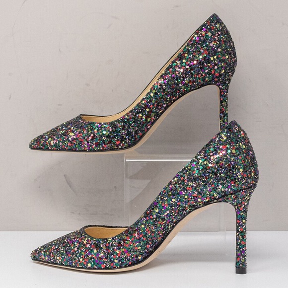 Jimmy Choo Romy 85 Boho Mix Coarse Glitter Size 35 (5 US) - Picture 3 of 8